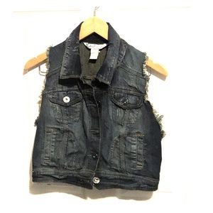 Candie’s denim jean  distressed vest